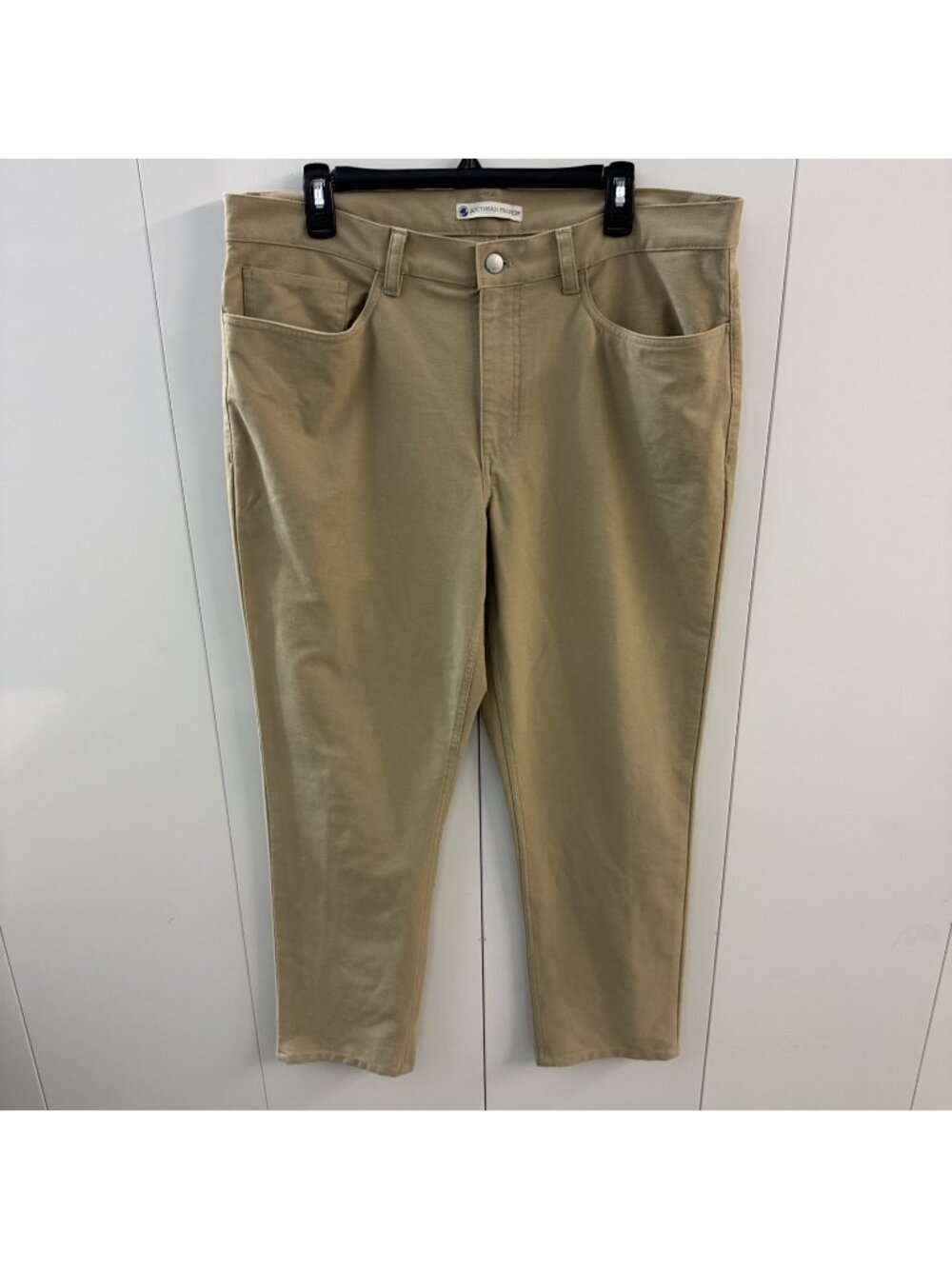 Southern Proper Men's Pants Comfort, Straight Leg Casual 5 Pocket Tan 36X30